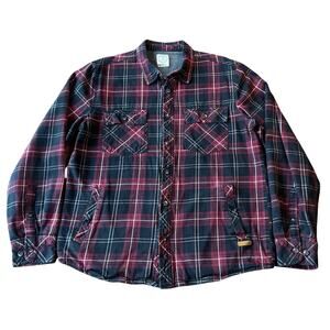 Voyager Mens Thermal Lined Flannel Shirt Jacket Shacket 4 Pockets - Medium
